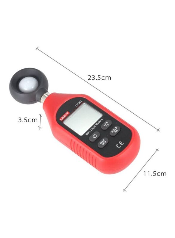 UNI-T Mini Digital Light Meter, UT383, Red/Black/White