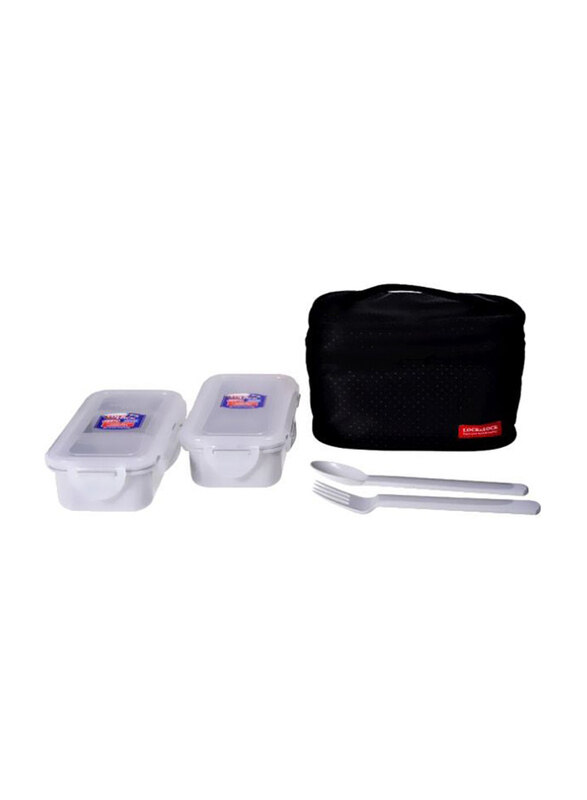 

Lock & Lock 4-Piece Lunch Box With Bag Set, Multicolour