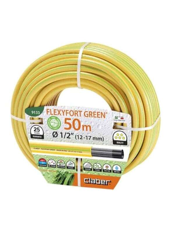 Claber Flexyfort Hose Pipe, 50m, Yellow/Green
