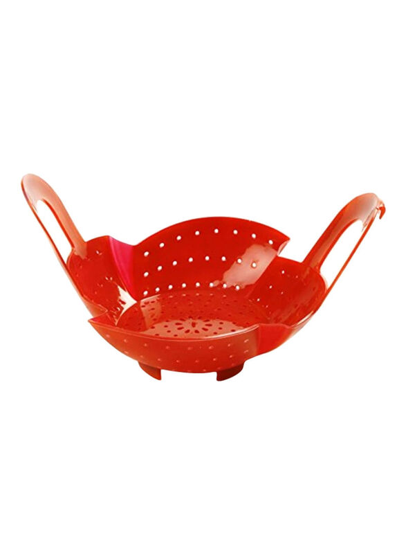 Norpro Silicone Steamer Basket, Red