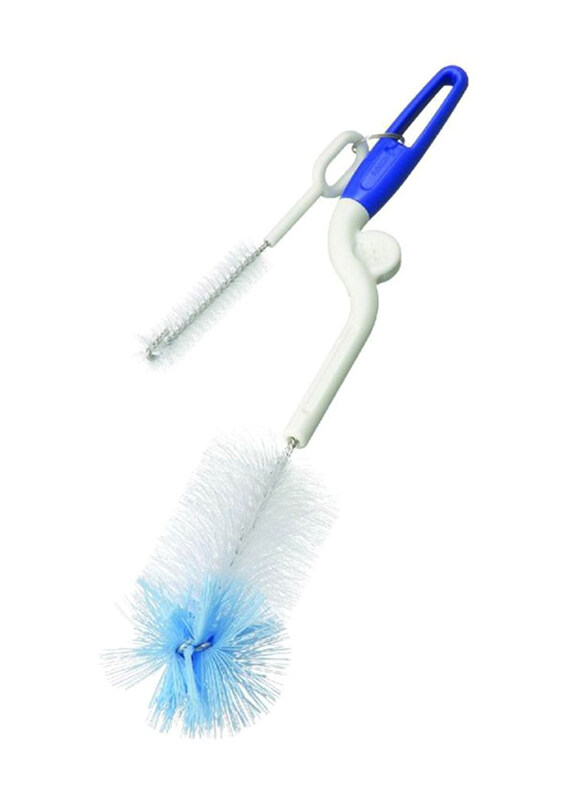 

Pigeon 2-in-1 Bottle and Nipple Brush, Blue/White