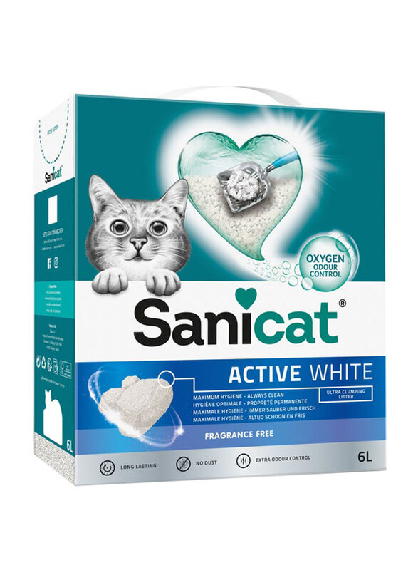 

Sanicat Active White Oxygen Ultra Clumping Litter, 6 Liters, White