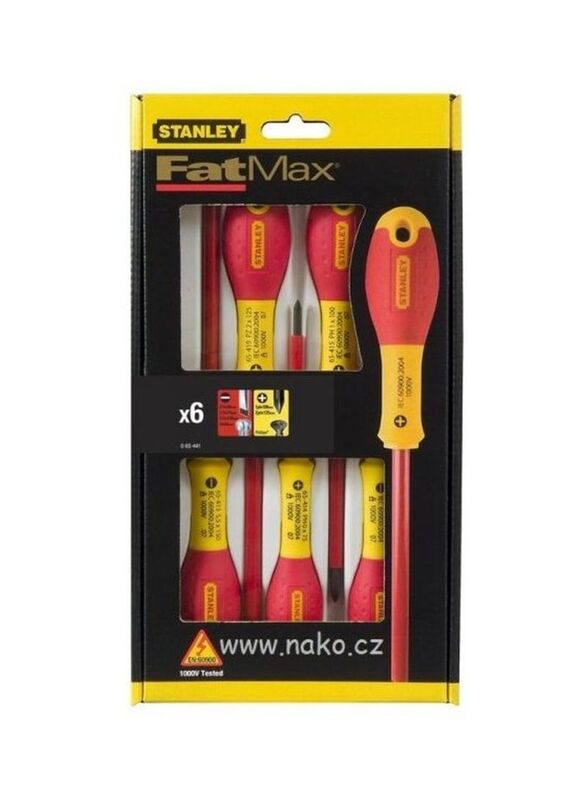 Stanley 6-Piece Fatmax Diamond Tip Screwdriver Set, Red/Yellow/Black