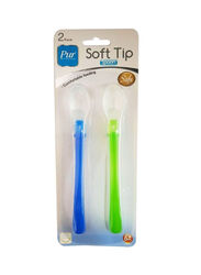 Pur 2-Piece Soft Tip Spoon Set, Blue/Green/Clear