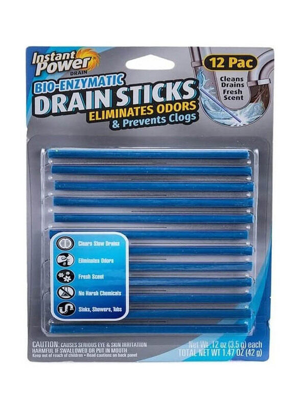 

Instant Power Bio Enzymatic Drain Opener Stick, 12 Pieces