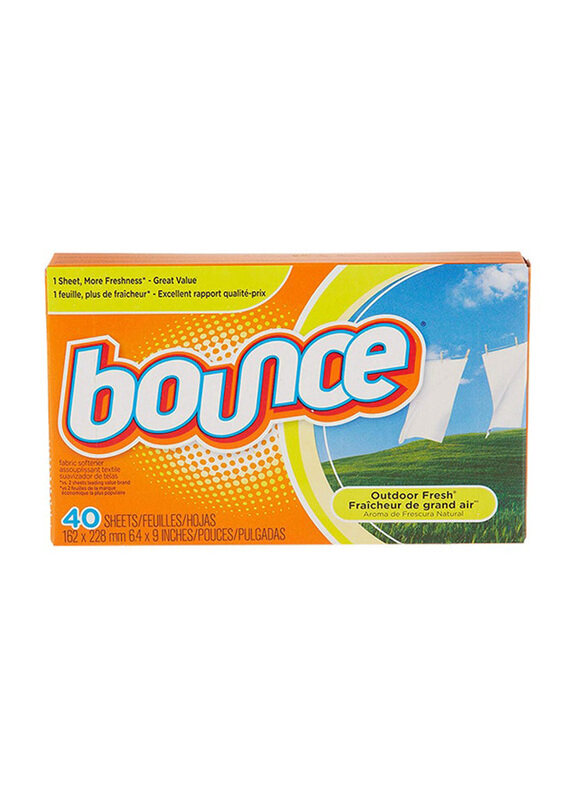 

Bounce Outdoor Fresh Fabric Softener Dryer Sheets, 162 x 228mm, 40 Sheets