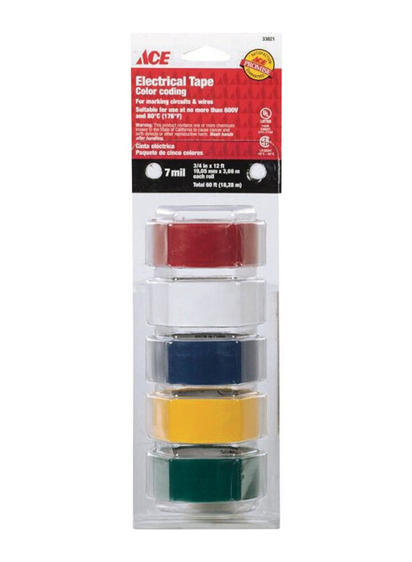 

Ace Vinyl Electrical Tape, Multicolour