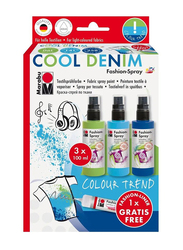 Marabu Cool Denim Fashion Spray, 3 x 100ml, Multicolour