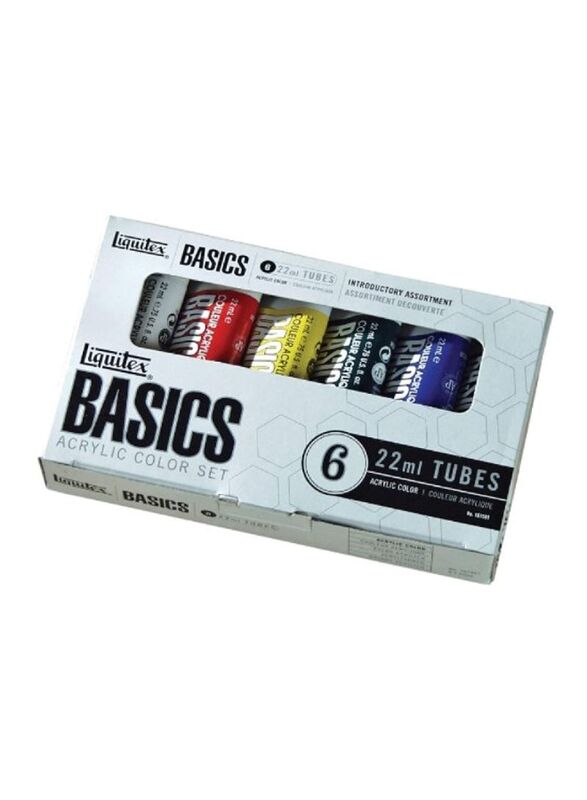 Liquitex Basics Acrylic Paint Tubes, 6-Piece, Blue/Black/Yellow