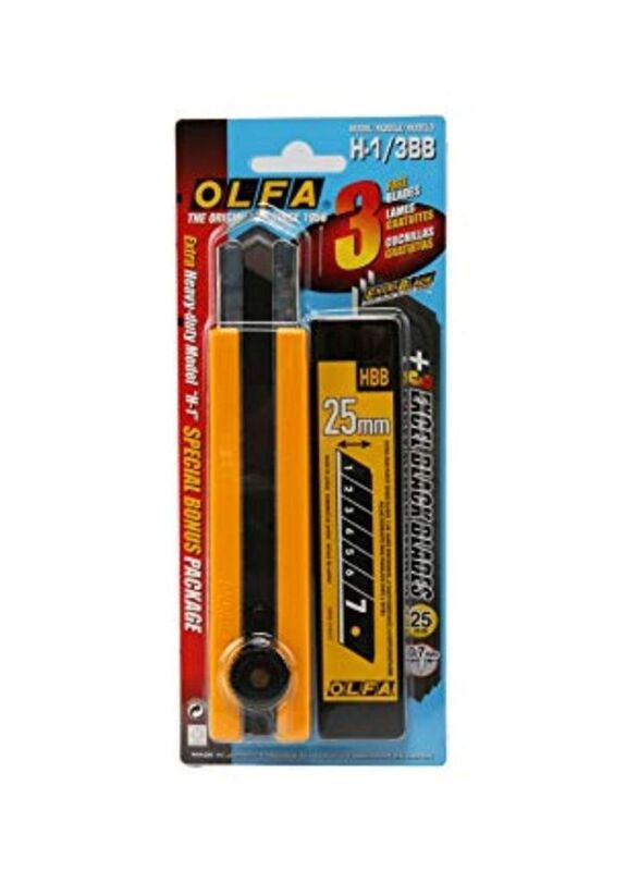 Olfa Heavy Duty Cutter, B07N6MKH3Q, Yellow/Black