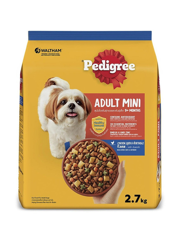 

Pedigree Adult Mini 9+ Months Dry Dog Food with Chicken Liver & Vegetable, 2.7Kg