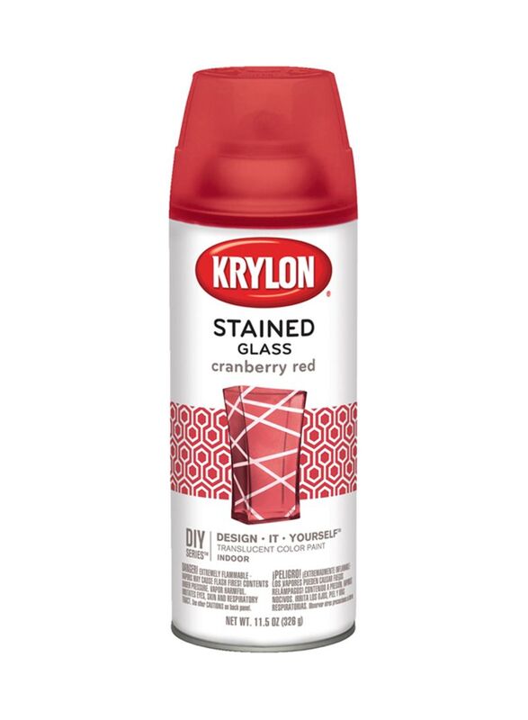 Krylon Indoor Stained Glass Spray Paint, 11.5oz, Cranberry Red