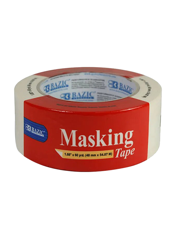 Bazic General Purpose Masking Tape, 60 Yards, 48mm x 54.87m, Clear