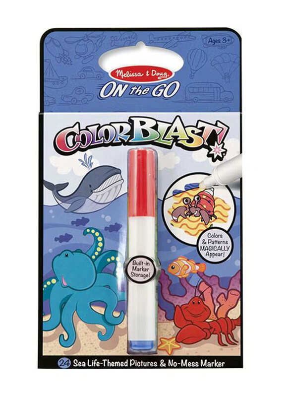 

Melissa & Doug On The Go Sea Life No-Mess Colouring Pad with Magic Pen, Multicolour