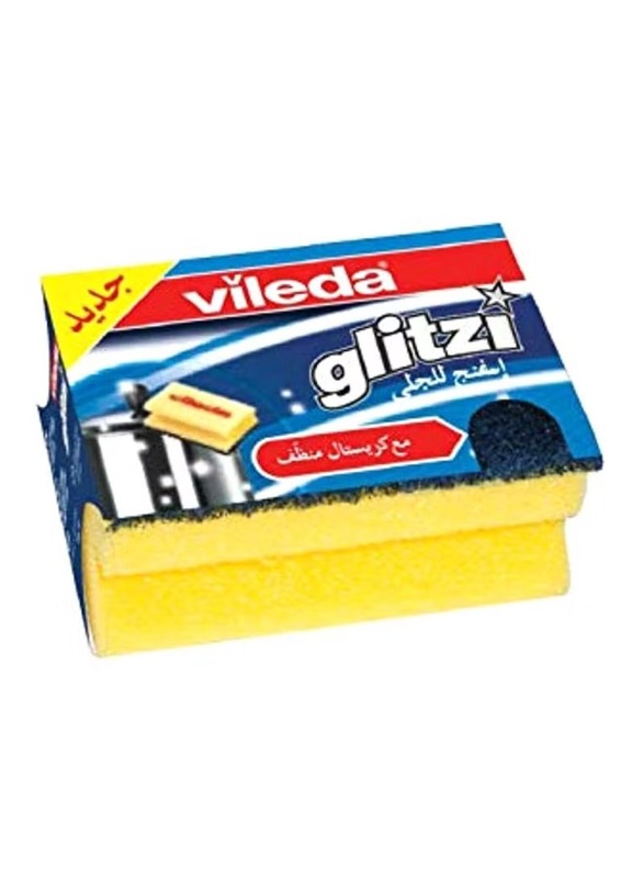 Vileda Glitzi Dish Washing Sponge, Yellow/Black