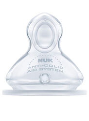 Nuk First Choice Anti Colic Bottle Teat Set, 2 Piece, Clear