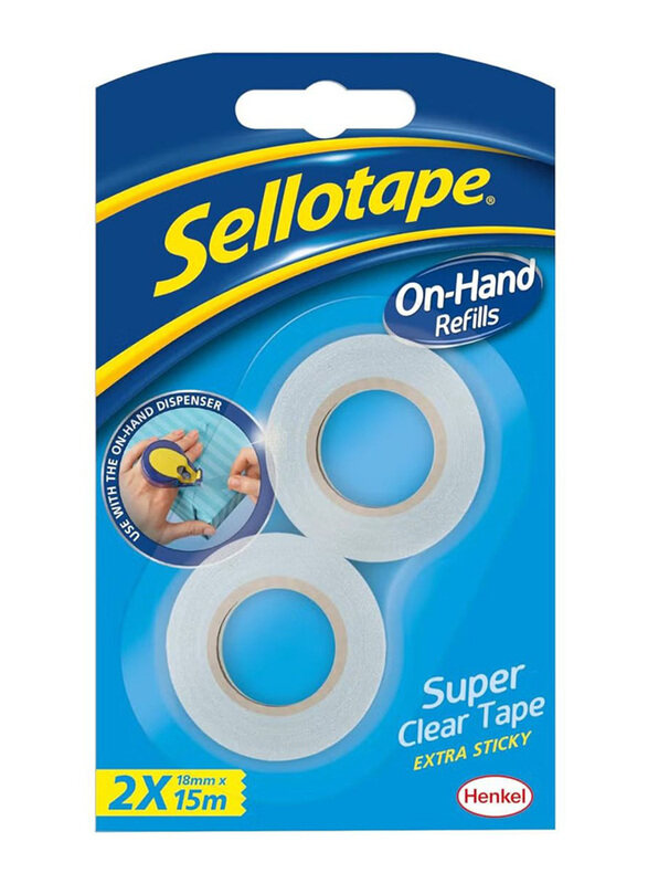 

Sellotape On Hand Tape Refill Rolls, 2 Pieces, White