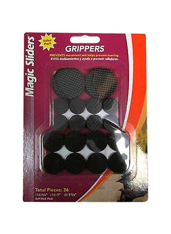 Magic Sliders Grippers Surface Protector Set, 36 Piece, Black