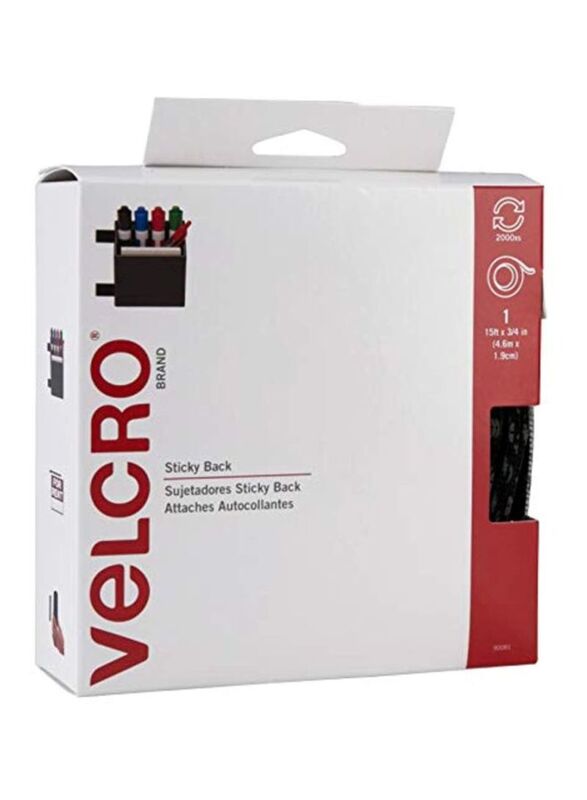 Velcro Sticky Back Roll, Black