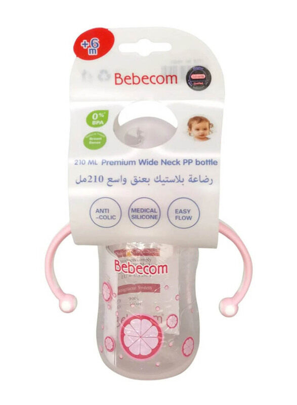 

Bebecom Dinosaur Baby Straw Cup with Handle, 210ml, Pink