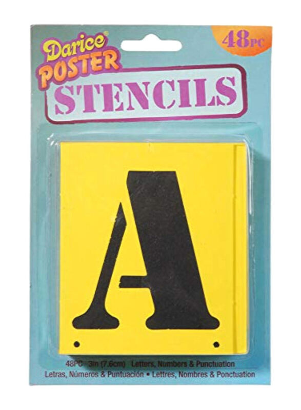 Darice Large Letter Stencil Set, 48 Pieces, Yellow
