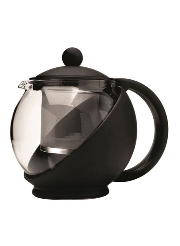 Kilo 473ml Glass Teapot With Infuser, Black/Clear