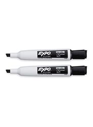 Expo Magnetic Dry Erase Markers with Eraser, 2 Pieces, White/Black