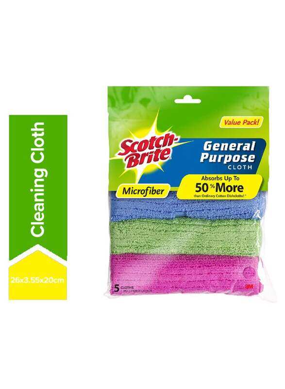 

Scotch Brite Microfiber General Purpose Cleaning Cloth, 5-Piece