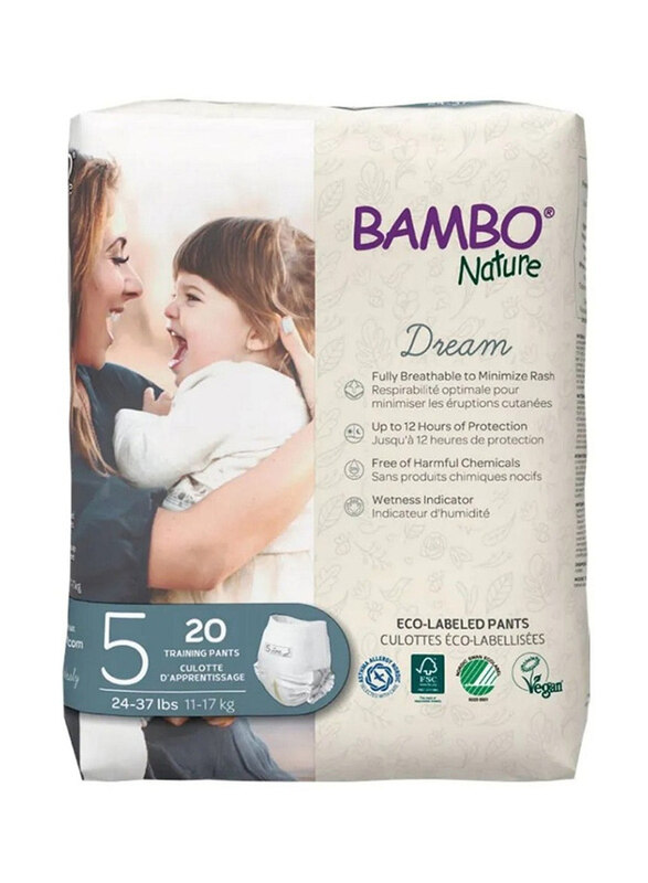 

Bambo Nature Eco Friendly Diaper Pants, Size 5, 11-17 Kg, 20 Diapers