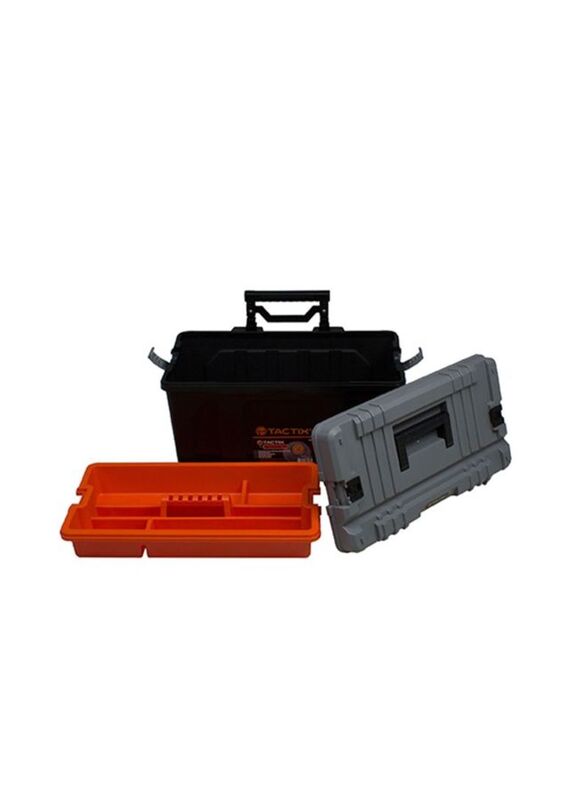 Tactix 2 Piece Plastic Tool Box Set, Black