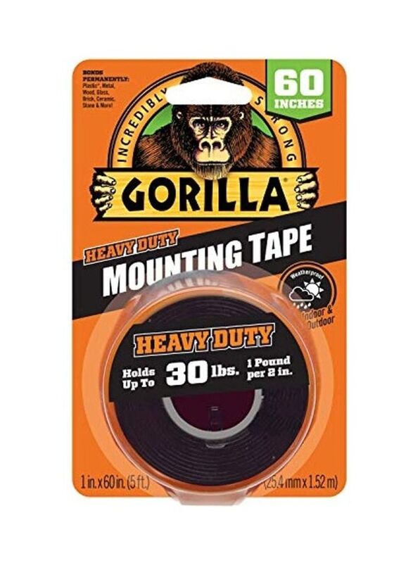 Gorilla Heavy Duty Double Sided Mounting Tape, Black