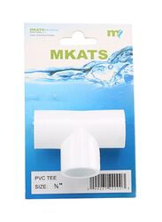 Mkats PVC Tee Pipe Connector, White
