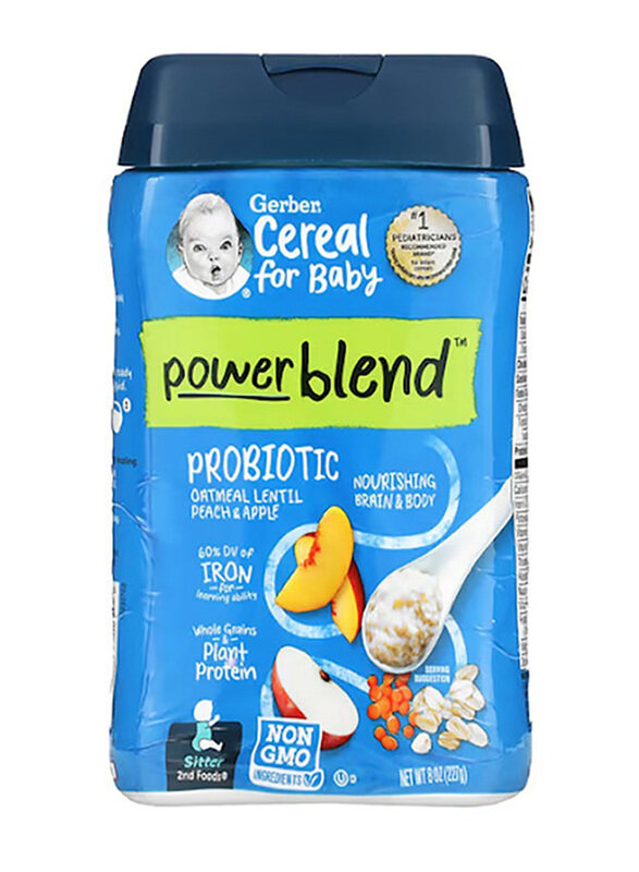 

Gerber Cereal Oatmeal Peach Apple Probiotic, 227g