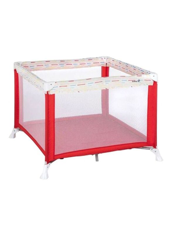 Safety 1st Foldable Lines Baby Circus Playpen, Red/White