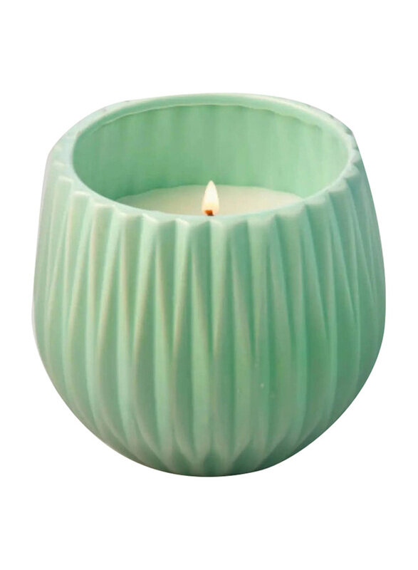 

Waxworks Citronella Wax Candle with Ceramic Geometric Pot, Green