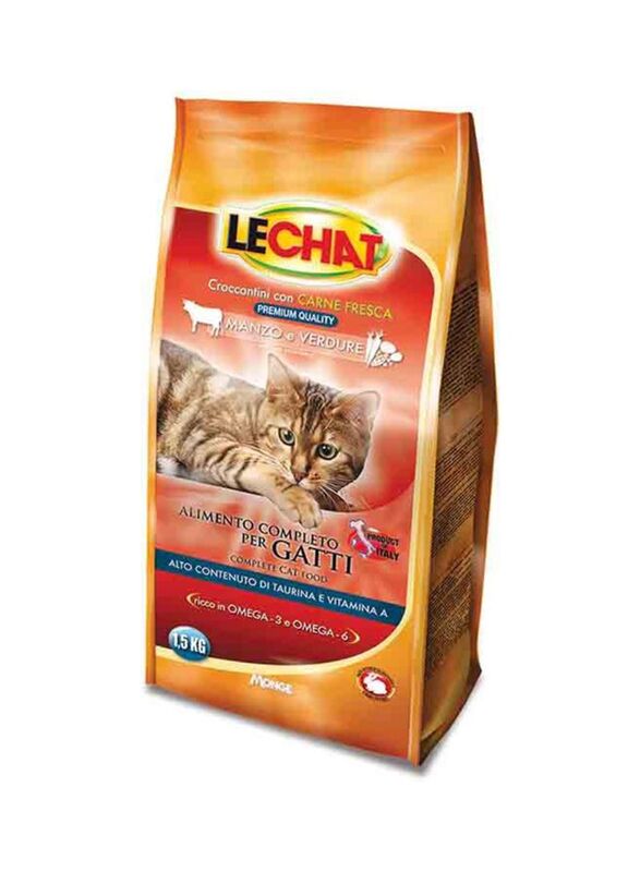 Monge Lechat Beef And Vegetable Cat Dry Food, 1.5 Kg