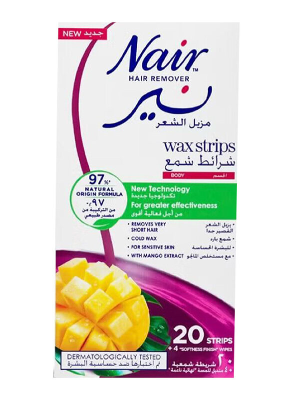 

Nair Body Wax Strips with Mango Extracts, 20 Strips