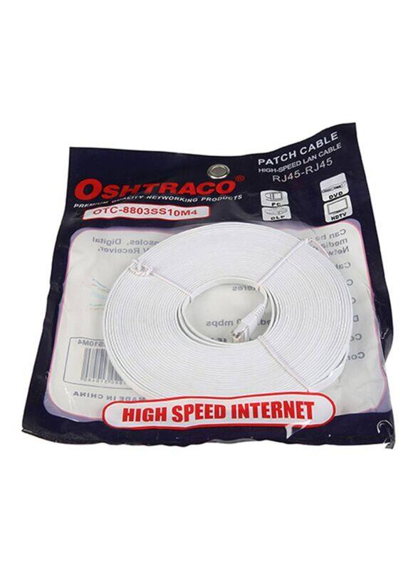 

Oshtraco High Speed Patch Cable, White, 10 Meters