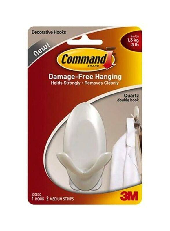 

Command Damage-Free Double Hook Quartz, White