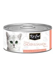 Kit Cat Chicken And Salmon Toppers Wet Cat Food, 80g