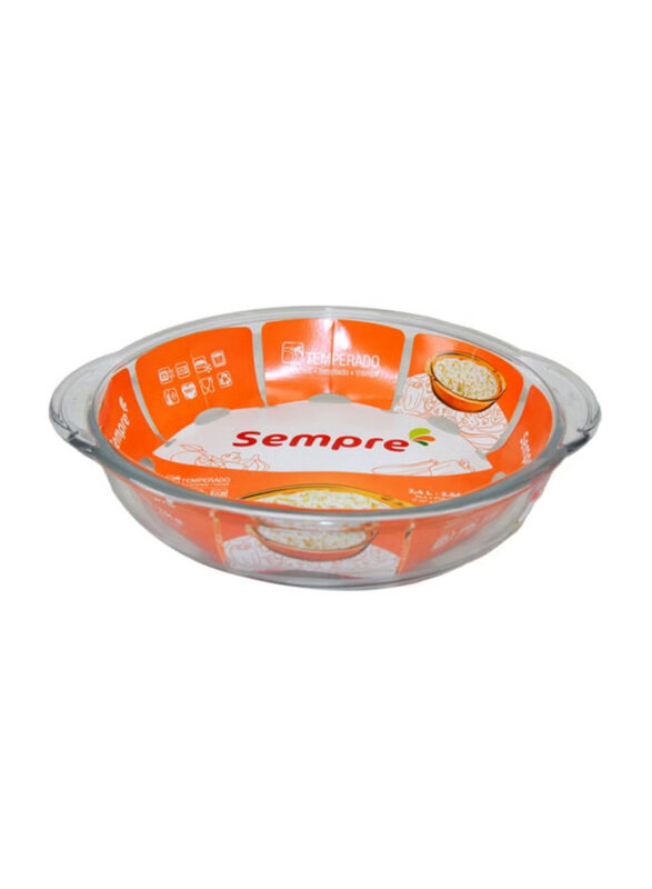 

Sempre 2.4 Ltr Glass Round Baking Dish, Clear