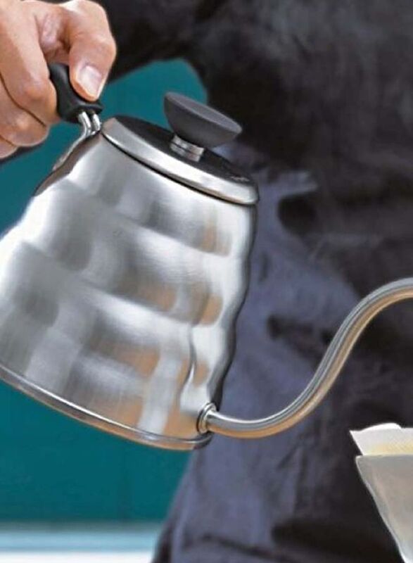 Hario 1.2L Gooseneck Buono Stovetop Tea Coffee Kettle, 1274320, Silver