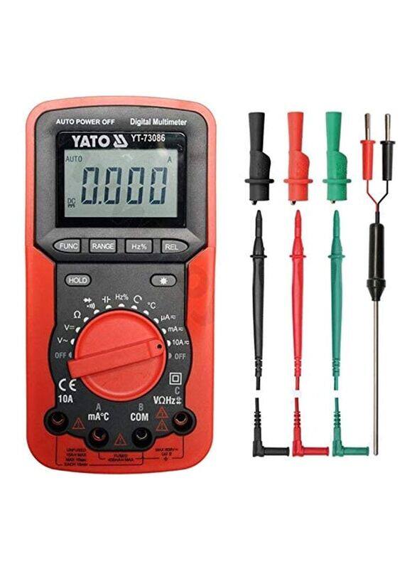

Yato Phase Sequence Digital Multimeter, YT-73086, Red/Black/Green