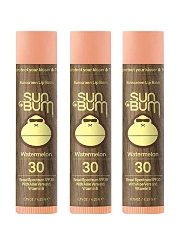 Sun Bum SPF30 Watermelon Sunscreen Lip Balms, 4.25gm, Pink