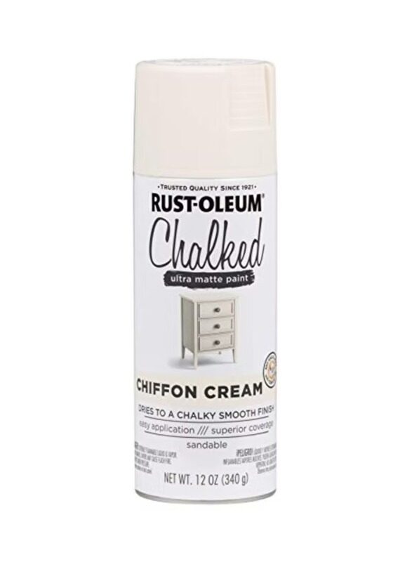 

Rust-Oleum Chalked Ultra-Matte Paint Chiffon Cream, 340gm, Off White