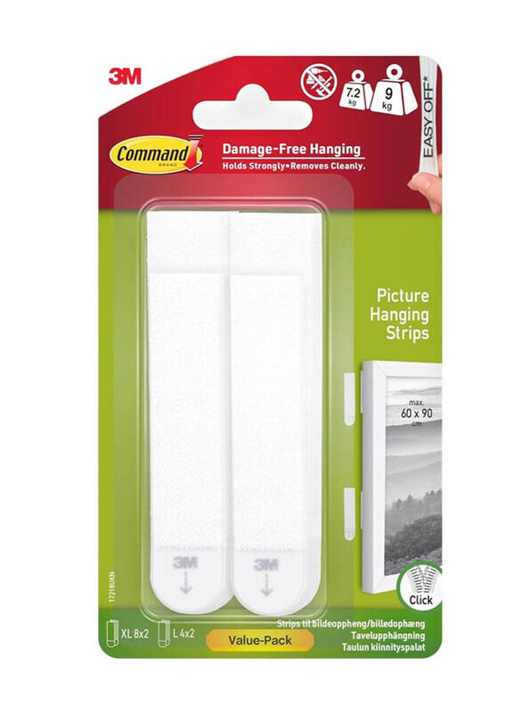 

3M Command Picture Hanging Strips, Extra Large, White