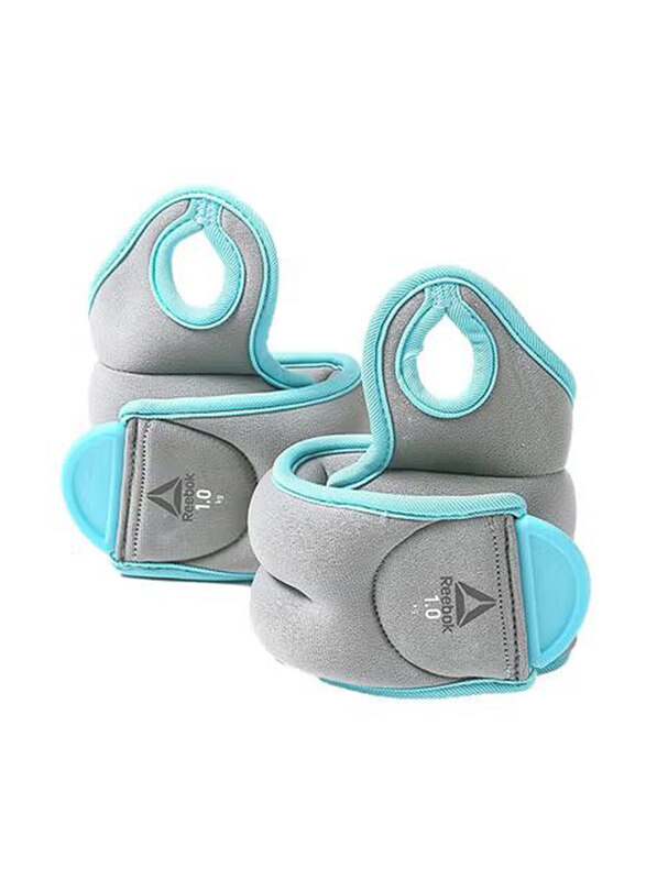 

Reebok Wrist Weights, 2 x 1KG, Grey/Blue