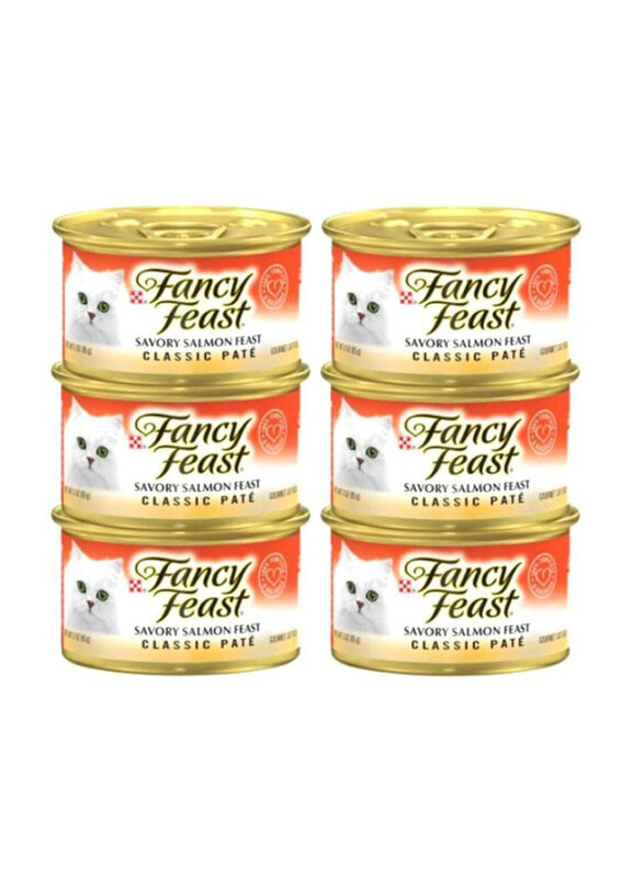 

Purina Fancy Feast Classic Savory Can Wet Cat Food with Salmon Wet Food, 6 x 85g