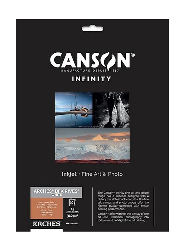 

Canson Infinity BFK Rives, 10 Sheets, A4 Size, Multicolour