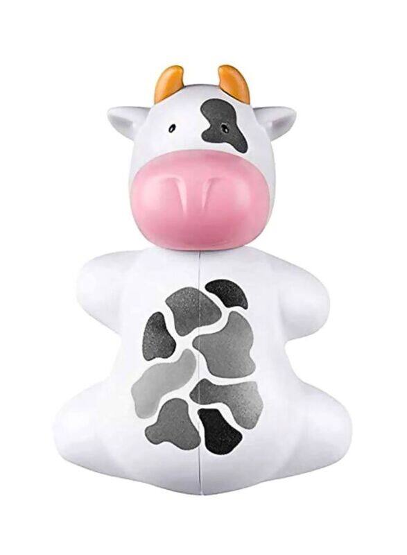 

Generic Flipper Fun Animal Cow Toothbrush Holder for Kids, White/Black/Orange